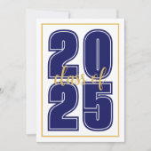 Eenvoudig blauw Afstuderen foto-Afstuderen Kaart (Voorkant)