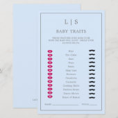 Eenvoudig blauw Baby is een game-Baby shower (Voorkant / Achterkant)