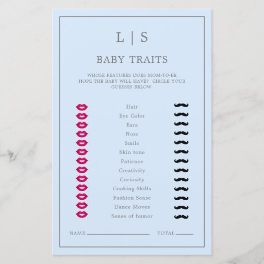 Eenvoudig blauw Baby is een game-Baby shower (Voorkant)