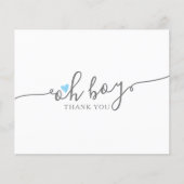 Eenvoudig blauw Baby shower budget bedankt (Voorkant)