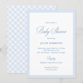Eenvoudig blauw Baby shower Classic Kaart