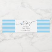 Eenvoudig blauw Baby shower Waterfles Etiket (Enkel label)
