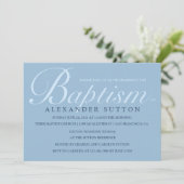Eenvoudig blauw baptisme/Christening Invite Kaart (Staand voorkant)