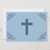 Eenvoudig blauw baptisme/Christening Invite Kaart (Achterkant)