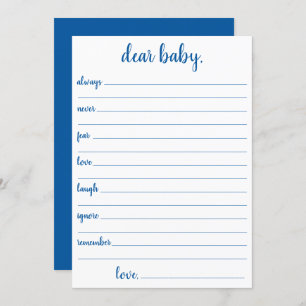 Eenvoudig blauw Beste Baby   Cerulean Keepsake Kaa Kaart