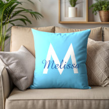 eenvoudig Blauw blauwgroen modern Monogram meisjes