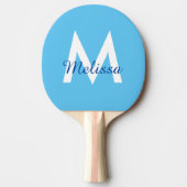 eenvoudig Blauw blauwgroen modern Monogram meisjes Tafeltennisbatje (Voorkant)