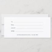 Eenvoudig Blauw Bloemen Klassiek Cadeaubon (Achterkant)