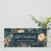 Eenvoudig Blauw Bloemen Klassiek Cadeaubon (Staand voorkant)