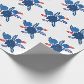 Eenvoudig blauw bloemen vector ontwerp cadeaupapier (Hoek)