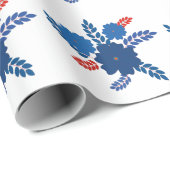 Eenvoudig blauw bloemen vector ontwerp cadeaupapier (Rol Hoek)