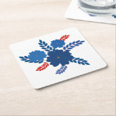 Eenvoudig blauw bloemen vector ontwerp kartonnen onderzetters (Schuin)