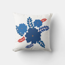 Eenvoudig blauw bloemen vector ontwerp kussen