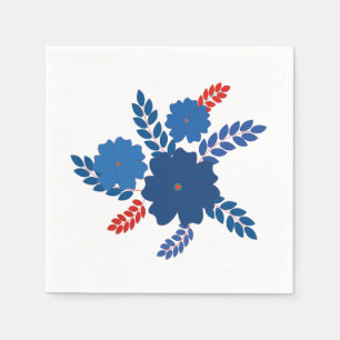 Eenvoudig blauw bloemen vector ontwerp servet
