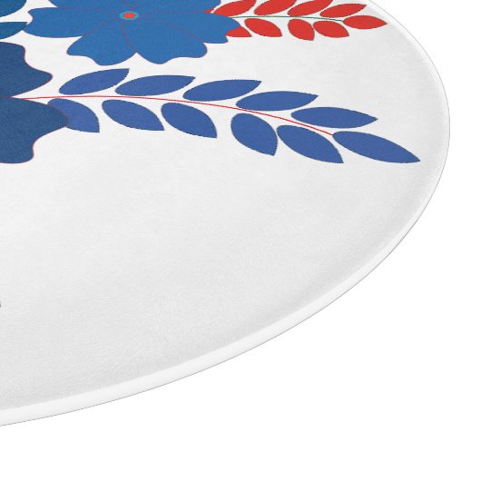 Eenvoudig blauw bloemen vector ontwerp snijplank (Hoek)