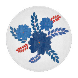 Eenvoudig blauw bloemen vector ontwerp snijplank