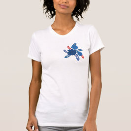 Eenvoudig blauw bloemen vector ontwerp t-shirt