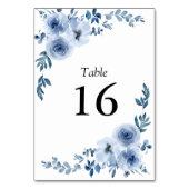 Eenvoudig blauw bloemenbruiloft lijst kaart (Voorkant)