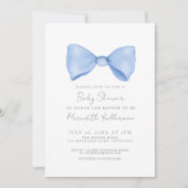 Eenvoudig blauw boog Baby shower Kaart (Voorkant)