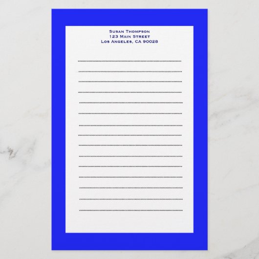 eenvoudig blauw briefpapier (Voorkant)