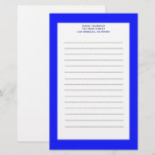 eenvoudig blauw briefpapier (Voorkant / Achterkant)