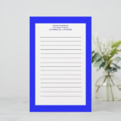 eenvoudig blauw briefpapier (Staand voorkant)