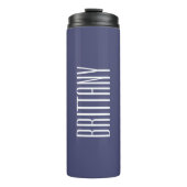 Eenvoudig blauw bruidsmeisje gepersonaliseerde naa thermosbeker (Voorkant)