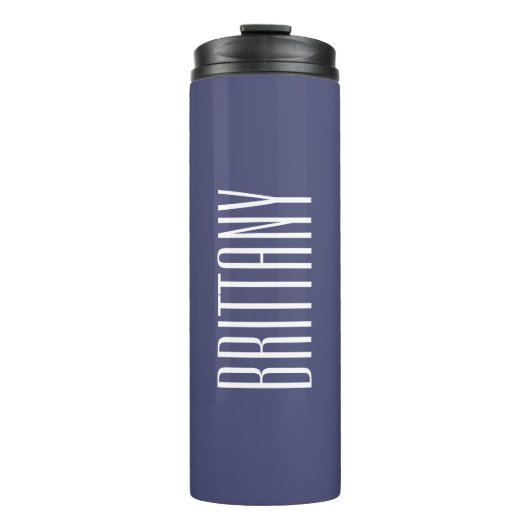 Eenvoudig blauw bruidsmeisje gepersonaliseerde naa thermosbeker (Voorkant)