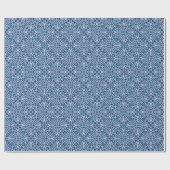 Eenvoudig blauw caleidoscooppatroon cadeaupapier (Vlak)