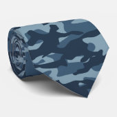 Eenvoudig blauw Camouflage Patroon Stropdas (Opgerold)