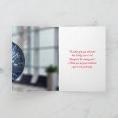 Eenvoudig blauw decoratie- en kantoor-ruimtebedrij feestdagen kaart (Binnen)