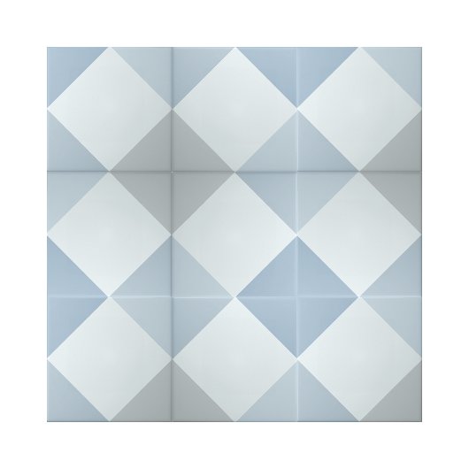 Eenvoudig blauw diamantvierkant geometrisch patroo tegeltje