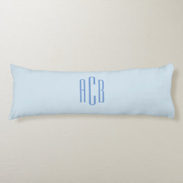 Eenvoudig Blauw Drie Lettermonogram Lichaamskussen