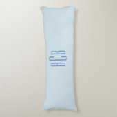 Eenvoudig Blauw Driedelig Monogram Lichaamskussen (Voorkant Verticaal)