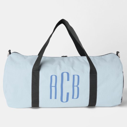 Eenvoudig Blauw Driedelige Monogram Plunjezak (Voorkant)
