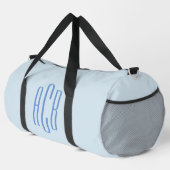 Eenvoudig Blauw Driedelige Monogram Plunjezak (Rechterhoek)