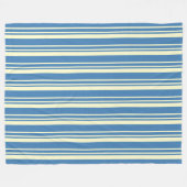 Eenvoudig blauw en crème verticaal gestreept patro fleece deken (Voorkant (Horizontaal))