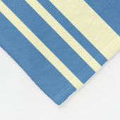 Eenvoudig blauw en crème verticaal gestreept patro fleece deken (Hoek)
