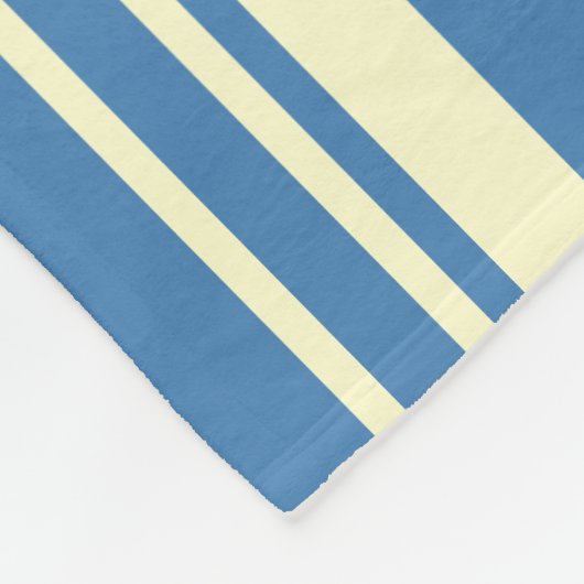 Eenvoudig blauw en crème verticaal gestreept patro fleece deken (Hoek)