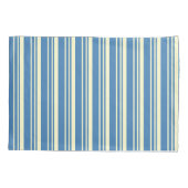 Eenvoudig blauw en crème verticaal gestreept patro kussensloop (Achterkant)