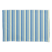 Eenvoudig blauw en crème verticaal gestreept patro kussensloop (Voorkant)