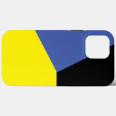 Eenvoudig blauw en geel kleurenblok op zwart Case-Mate iPhone case (Achterkant (horizontaal))