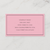 Eenvoudig blauw en roze met rand visitekaartje (Achterkant)