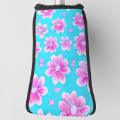 Eenvoudig blauw en roze ventilatorpatroon golfheadcover (Draai 90)