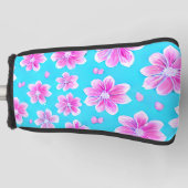 Eenvoudig blauw en roze ventilatorpatroon golfheadcover (Voorkant)