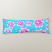 Eenvoudig blauw en roze ventilatorpatroon lichaamskussen (Achterkant)