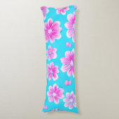 Eenvoudig blauw en roze ventilatorpatroon lichaamskussen (Voorkant Verticaal)