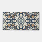 Eenvoudig Blauw en Wit Batik patroon Bureaumat (Voorkant)