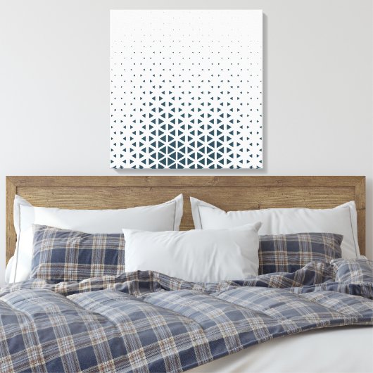 Eenvoudig blauw en wit canvas afdruk (Insitu (Slaapkamer))