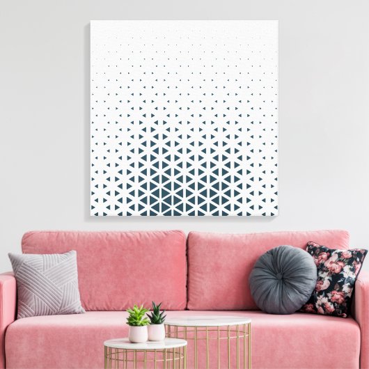 Eenvoudig blauw en wit canvas afdruk (Insitu (Woonkamer))